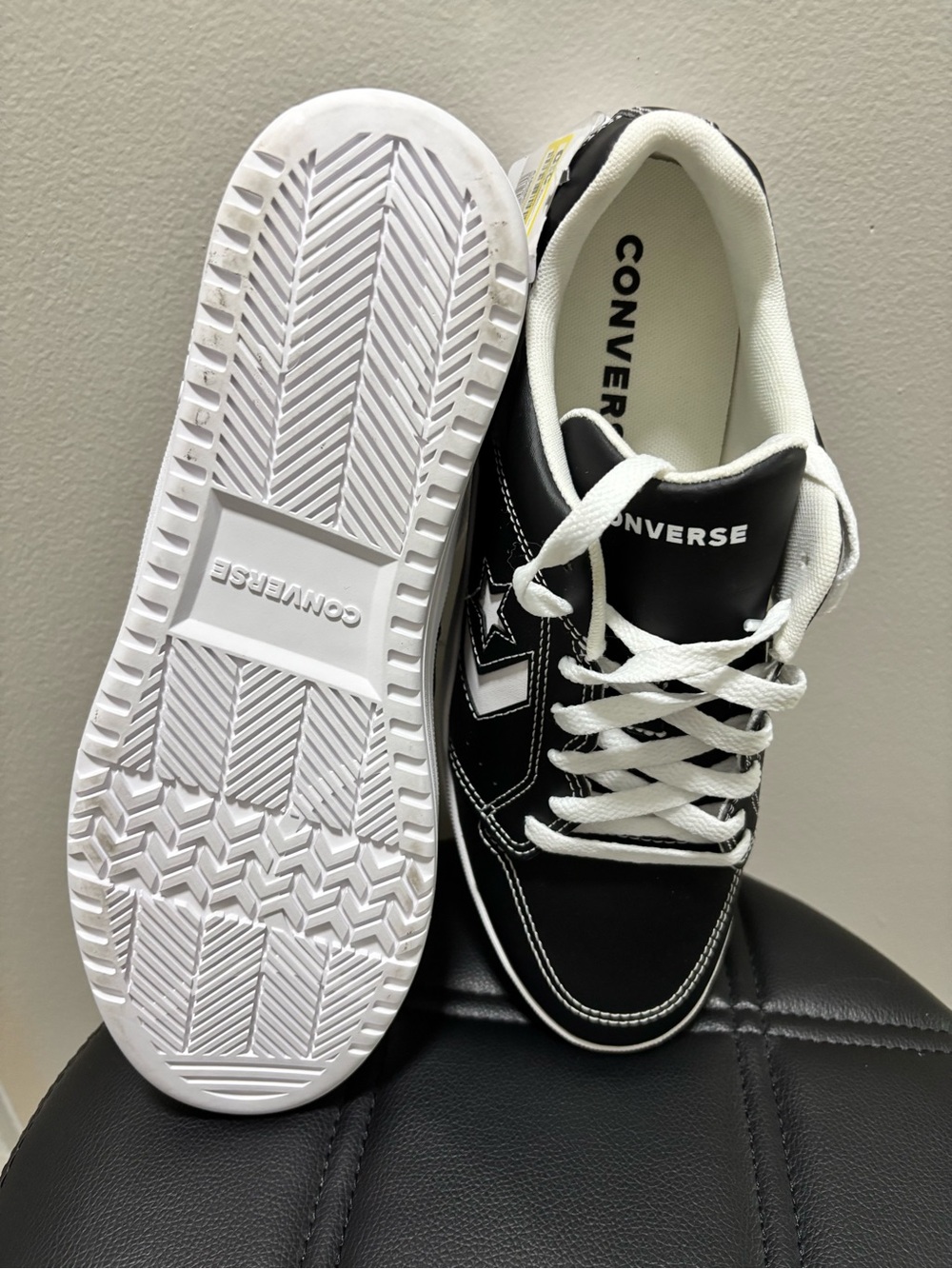 Unisex Converse Day 1 Court Classic Sneakers in the black and white W 10.5 Men 9 - Picture 2 of 5